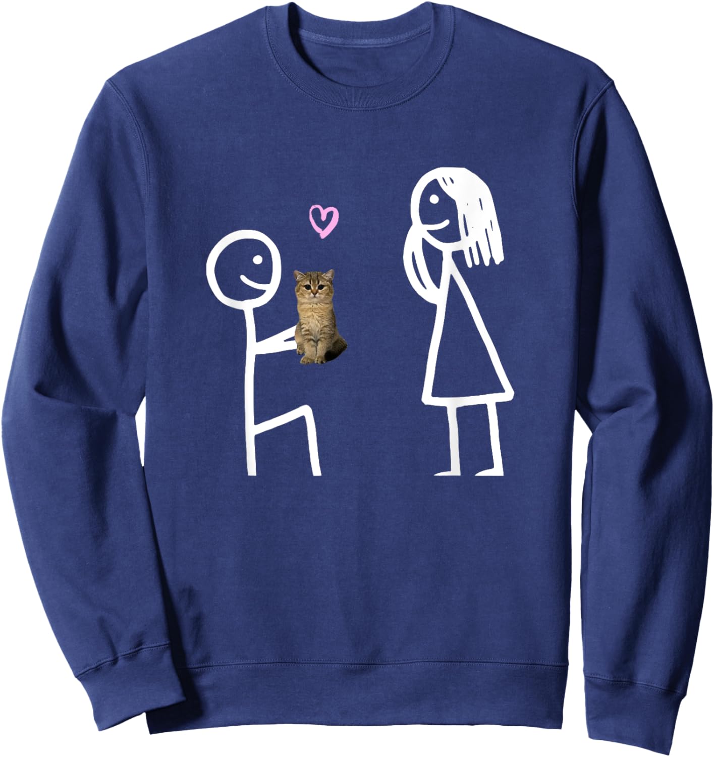Funny wholesome cat meme Women Kids Sweatshirt - Sweatshirt | Navy