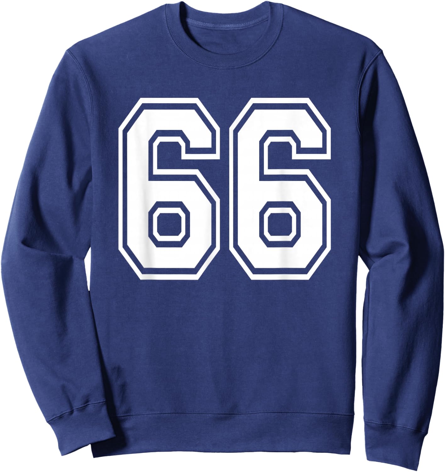 Number 66 66th Birthday Gift Player Team Numbered Jersey Sweatshirt - Sweatshirt | Navy