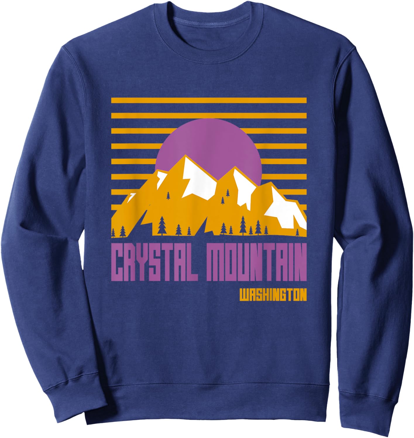 Crystal Mountain Washington Vintage Mountains Hiking Camp Sweatshirt - Sweatshirt | Navy