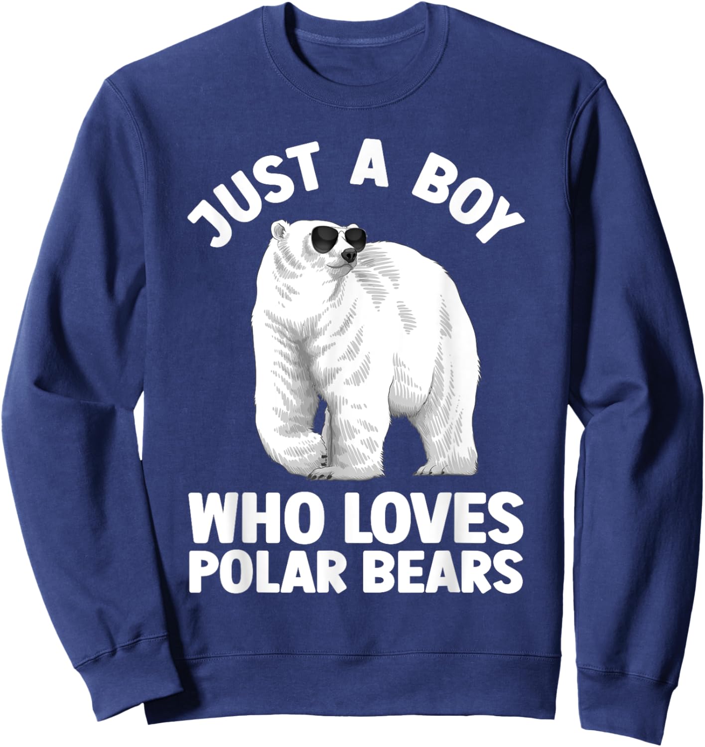 Cute Polar Bear Design Boys Arctic Polar Bear Lover Sweatshirt - Sweatshirt | Navy