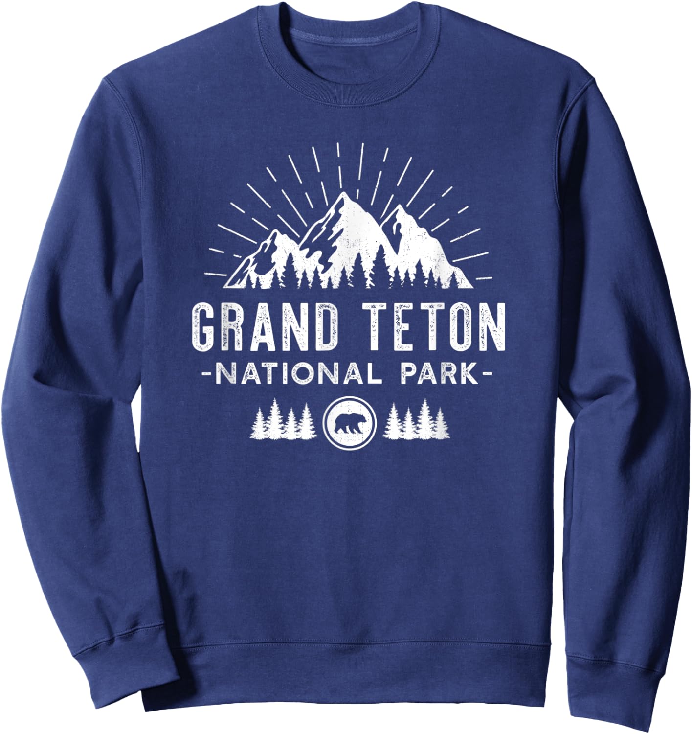 Grand Teton National Park - Retro hiking vacation gift Sweatshirt - Sweatshirt | Navy