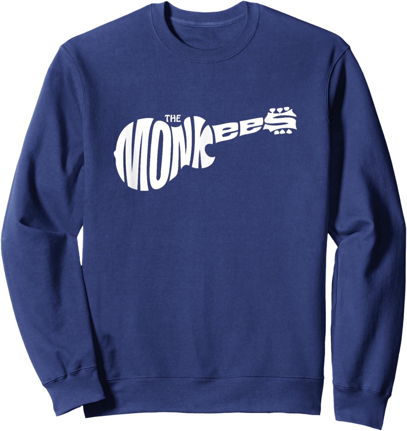 The Monkees Classic White Guitar Logo Black Small Sweatshirt - Sweatshirt | Navy