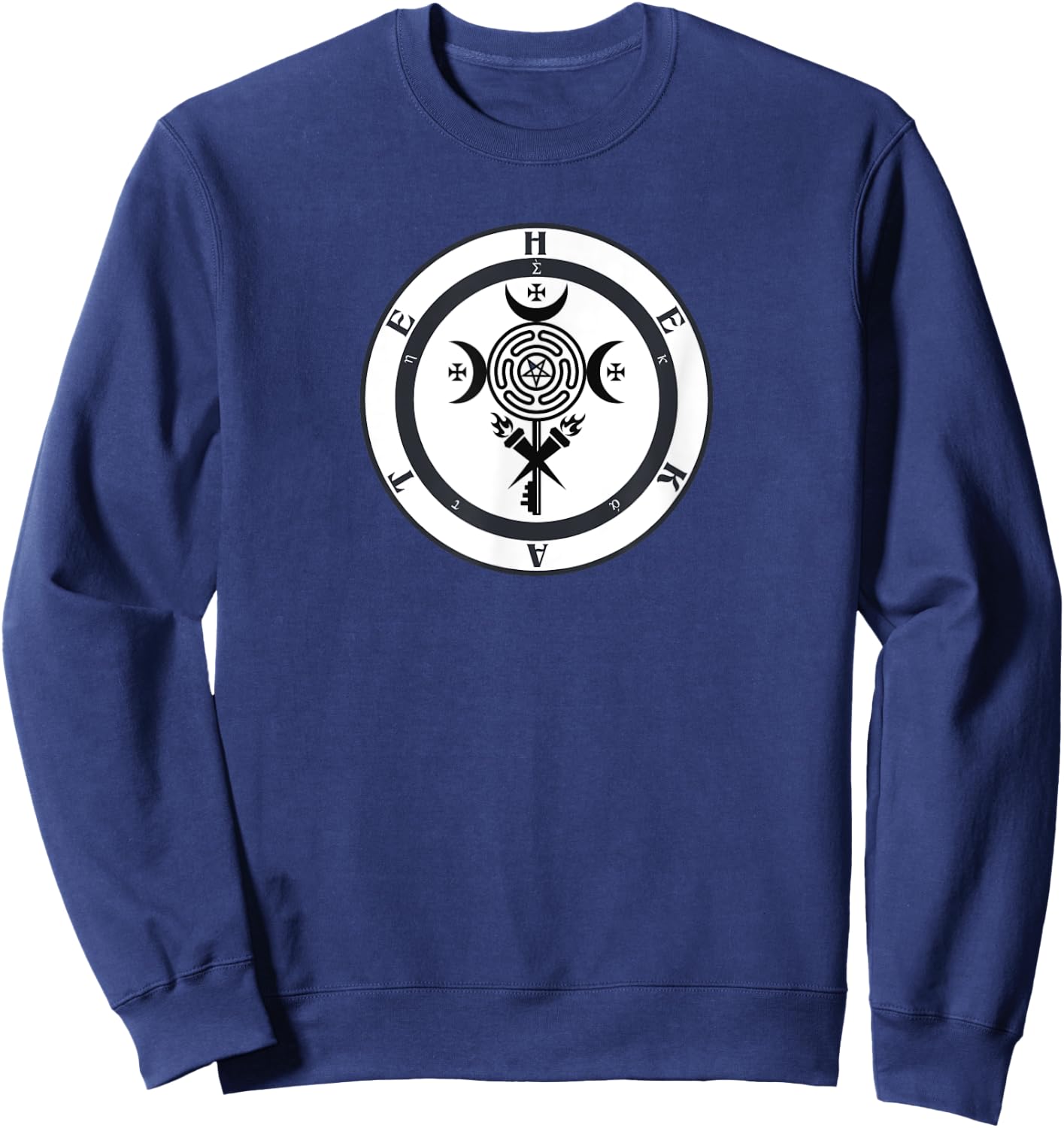 Wicca Hekate Symbol Pagan Hekate Symbol Pagan Wheel Goddess Sweatshirt - Sweatshirt | Navy