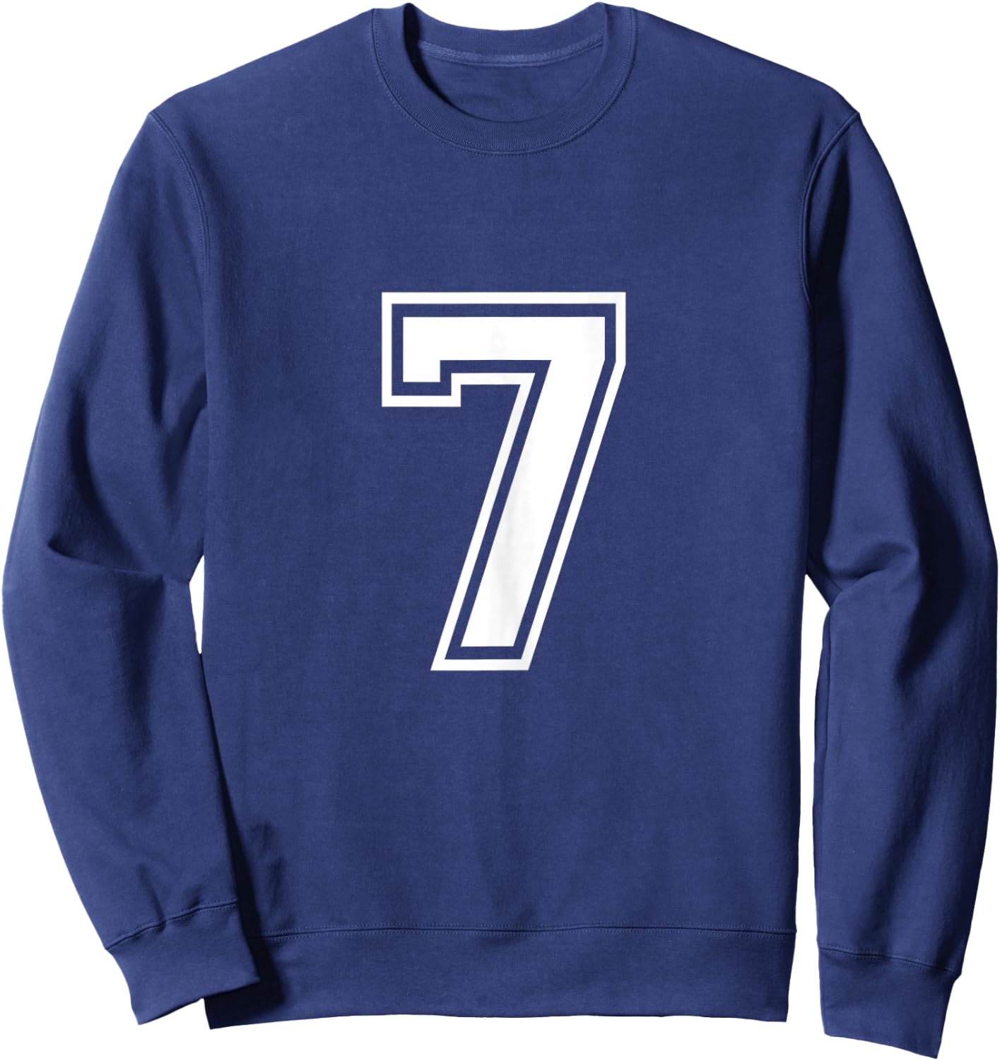 Number 7 Birthday Gift Sports Player Team Numbered Jersey Sweatshirt - Sweatshirt | Navy
