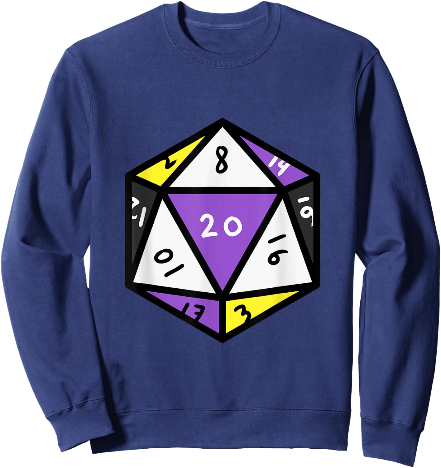 Nonbinary Pride Dice Nonbinary Sweatshirt - Sweatshirt | Navy