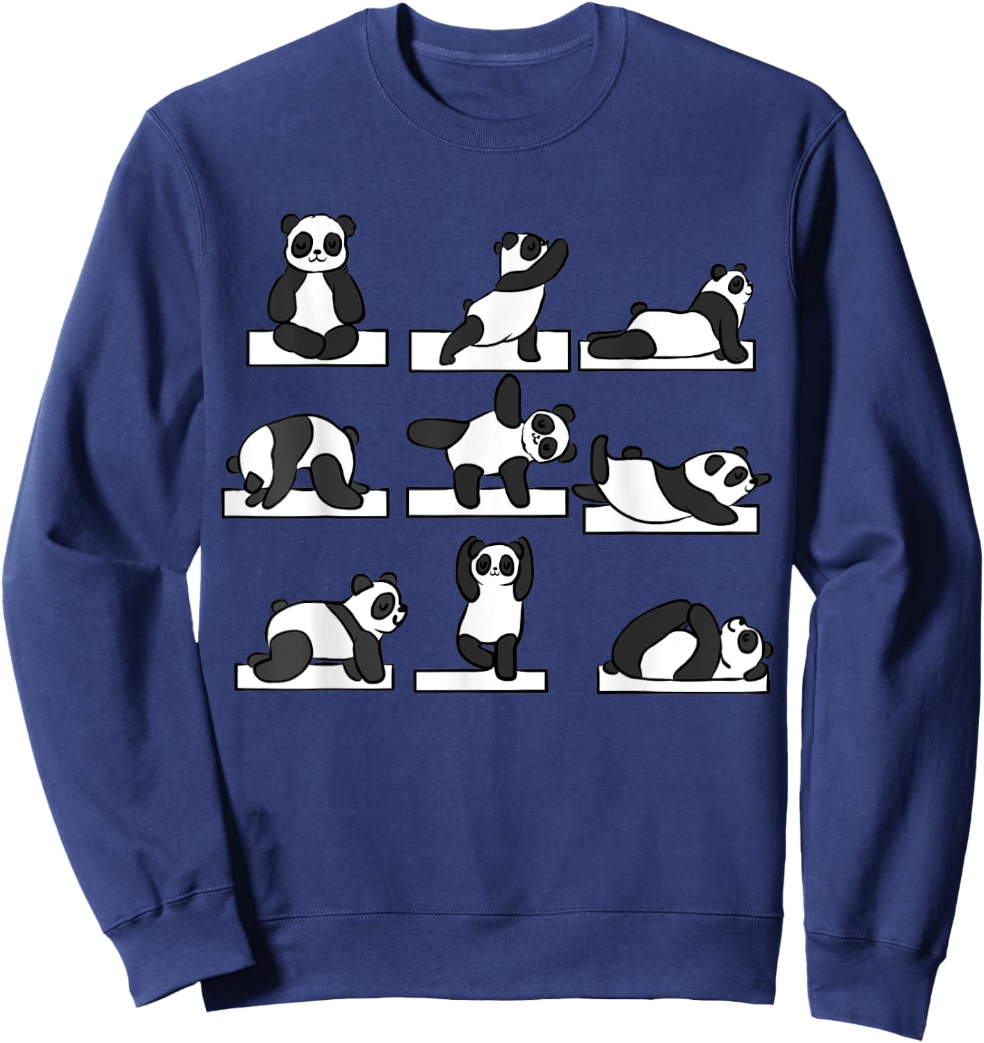 Funny Panda Yoga Women Pilates Gifts Her Lovers Kids Sweatshirt - Sweatshirt | Navy