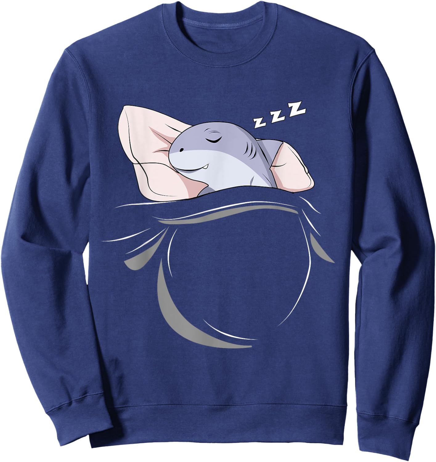 Shark Sleeping Animal Pajamas Nap PJs Outfit Gift Shark Sweatshirt - Sweatshirt | Navy