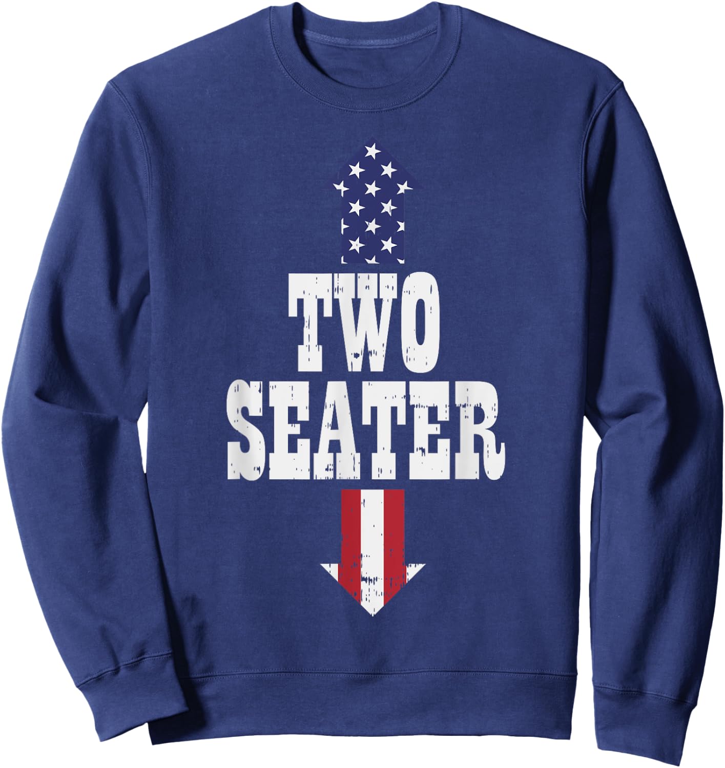 Two Seater Funny USA 4th Of July Party Naughty Adult Gift Sweatshirt - Sweatshirt | Navy