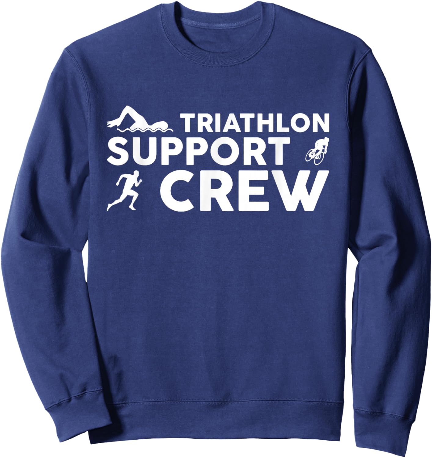 Triathlon Inspired Support Crew Related Triathlete Sweatshirt - Sweatshirt | Navy