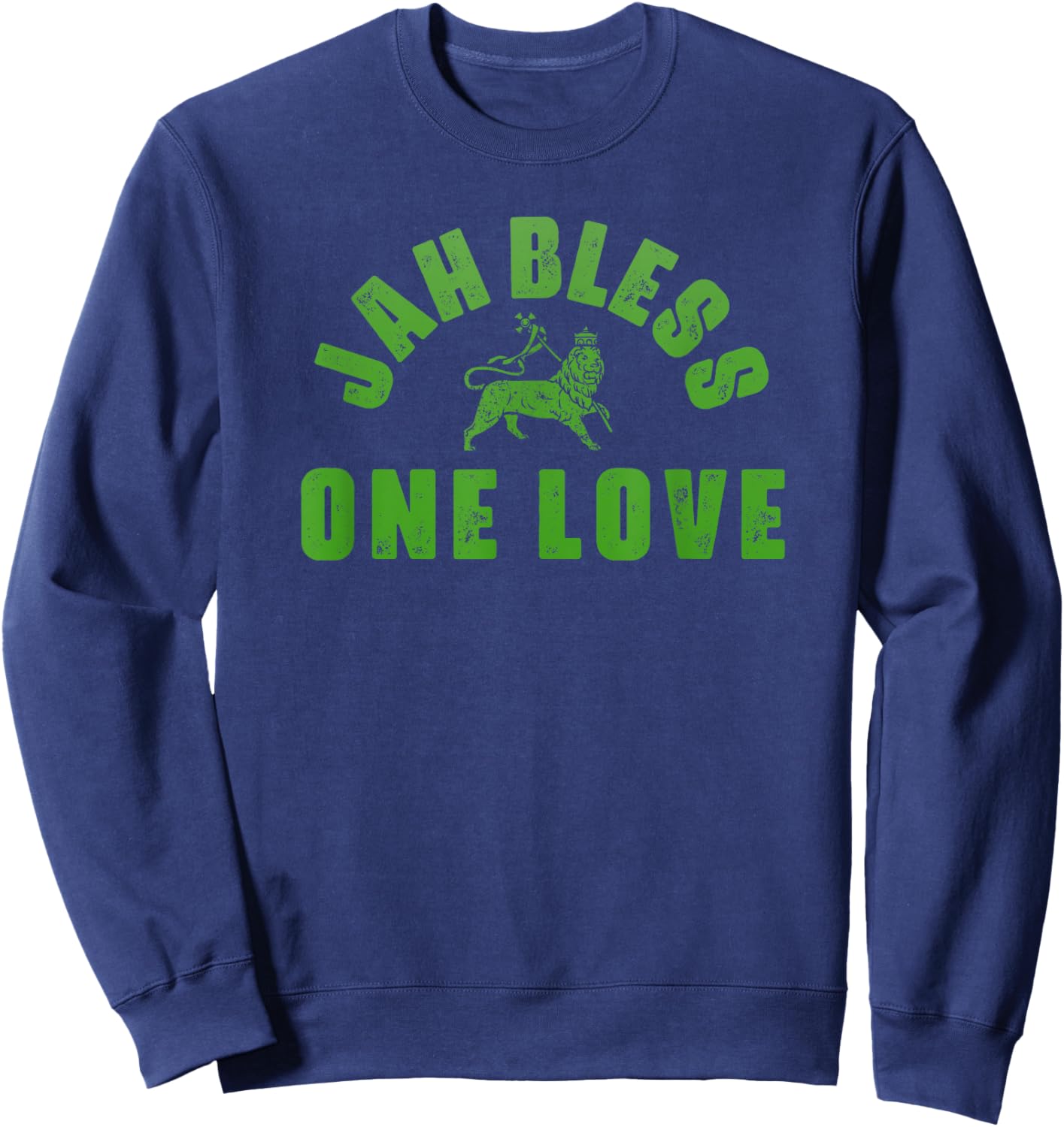JAH BLESS 80s Roots Reggae Music Judah Lion Shirt Sweatshirt - Sweatshirt | Navy