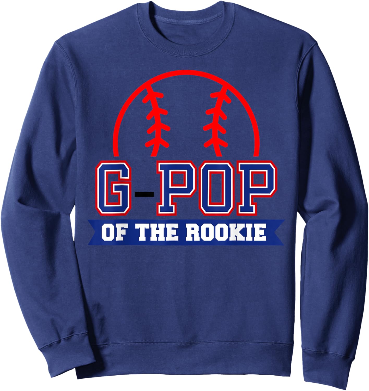 G-Pop of Rookie 1st Birthday Baseball Theme Matching Party Sweatshirt - Sweatshirt | Navy
