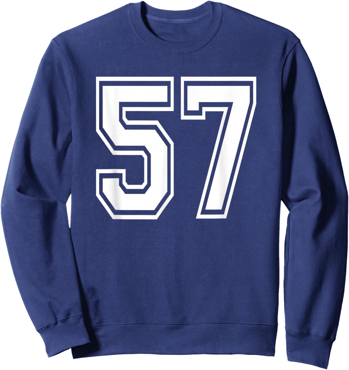Number 57 Birthday Gift Sports Player Team Numbered Jersey Sweatshirt - Sweatshirt | Navy