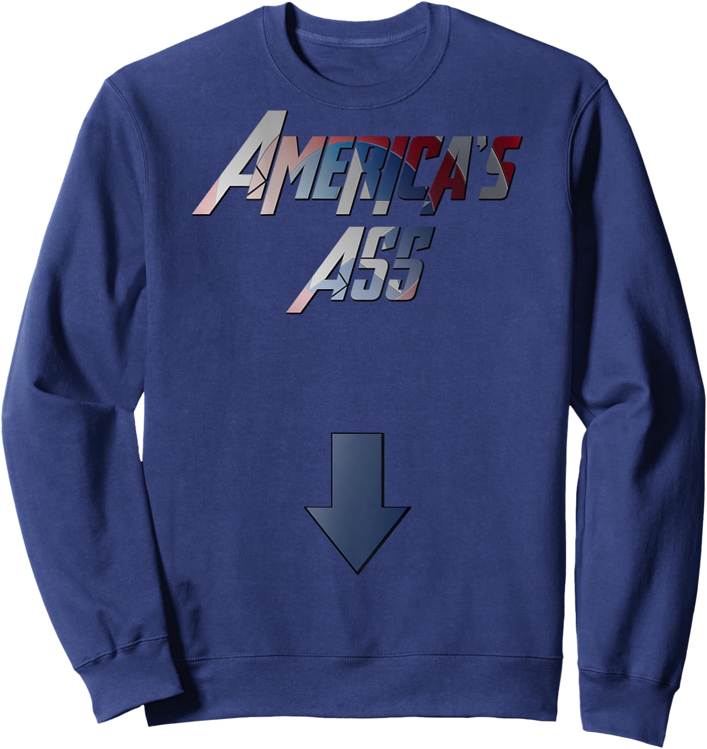 America's Ass Funny Sweatshirt - Sweatshirt | Navy