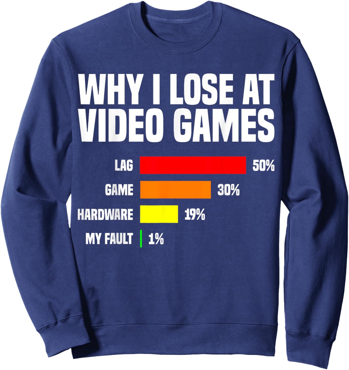 Why I Lose At Video Games, Funny Gamer Sweatshirt - Sweatshirt | Navy