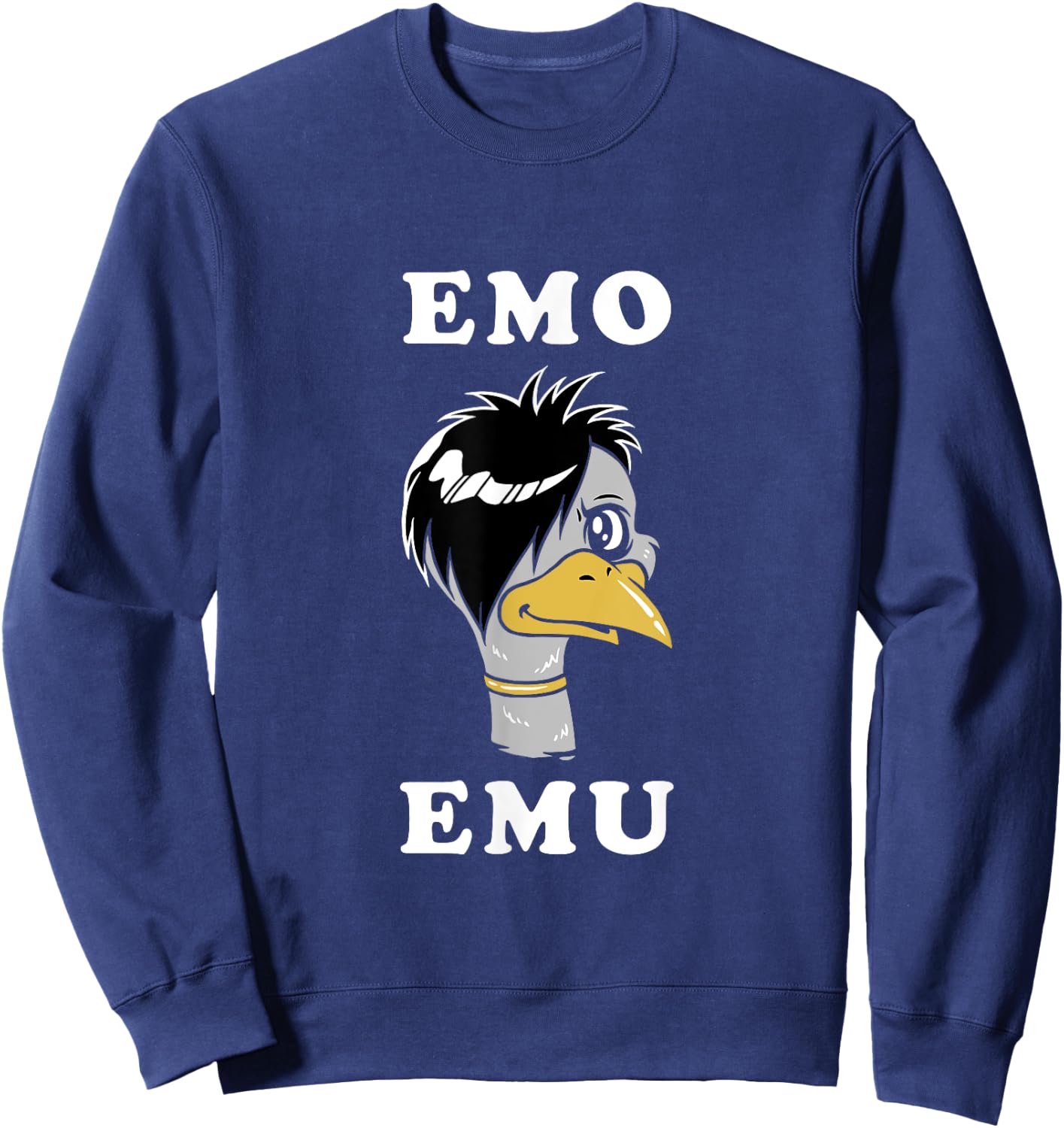 Emo Emu - Funny Metal Goth Emu Bird Sweatshirt - Sweatshirt | Navy