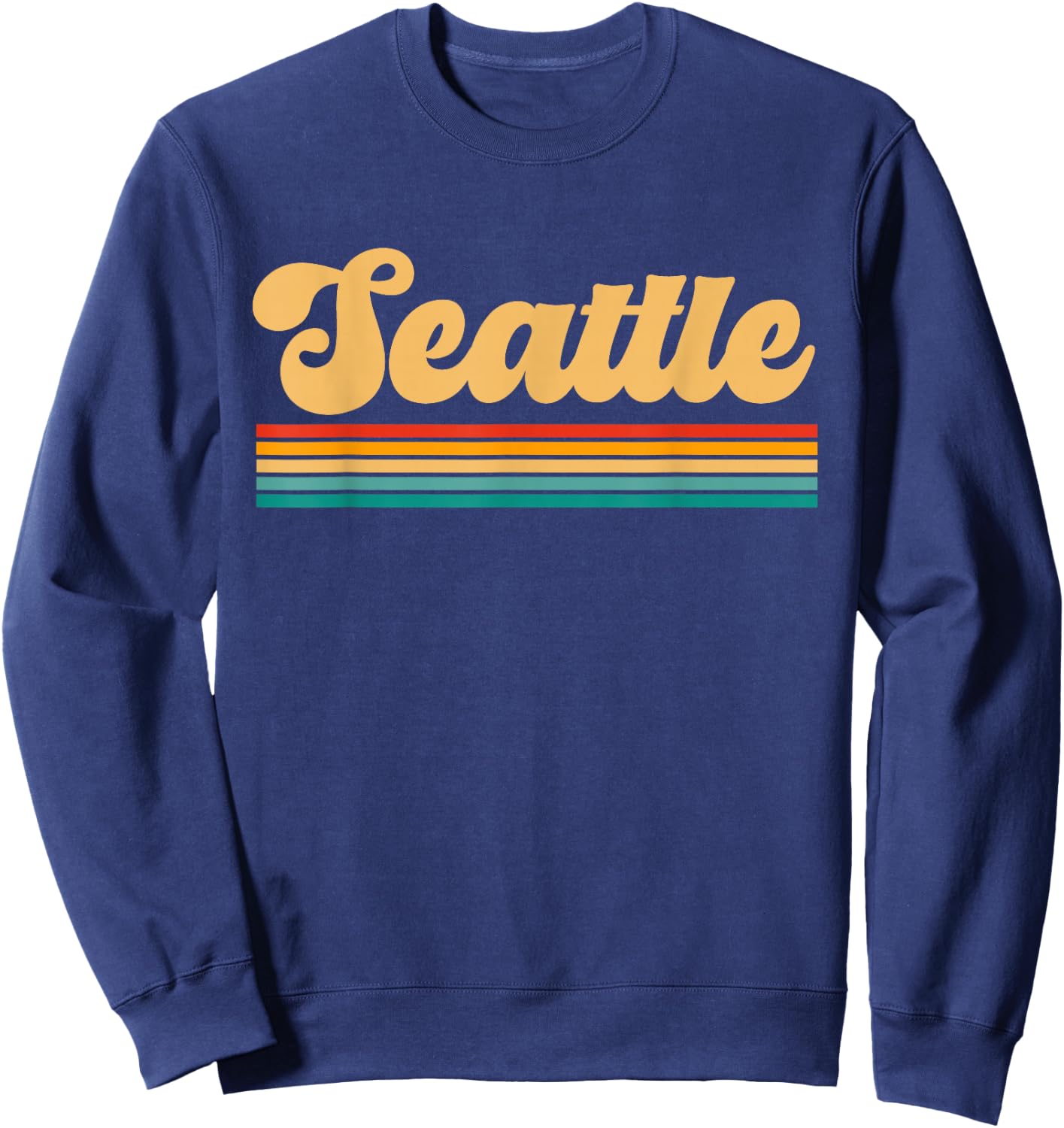 Retro Seattle Washington Sweatshirt - Sweatshirt | Navy