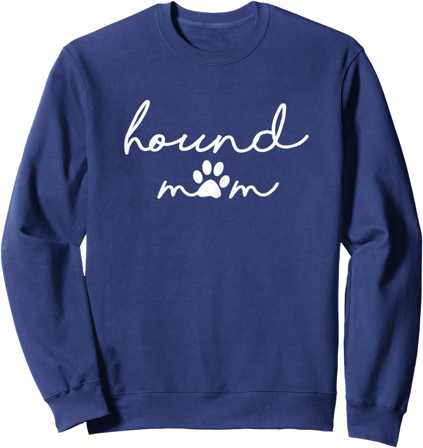 Basset Hound Mom Dog Mama Pawprint Women Funny Sayings Sweatshirt - Sweatshirt | Navy