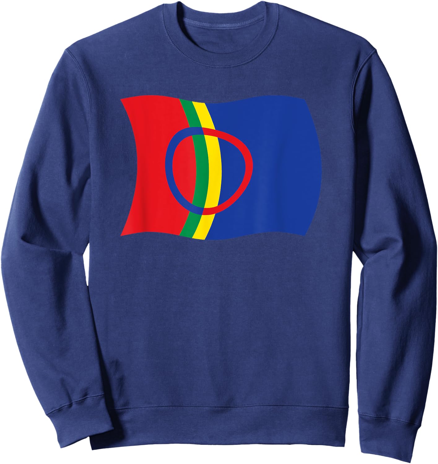 Wavy Flag of the Sami People Lapland Sapmi Norway Shirt Sweatshirt - Sweatshirt | Navy