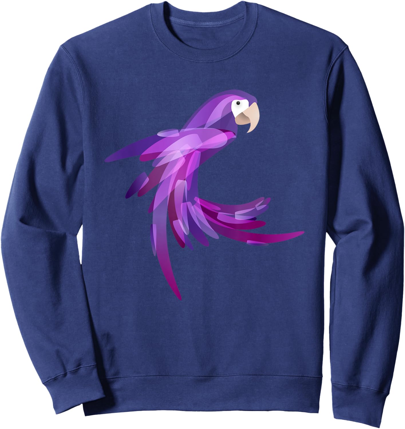 Cool Pretty Purple Parrot Art Bird Lover Gift Macaw Sweatshirt - Sweatshirt | Navy
