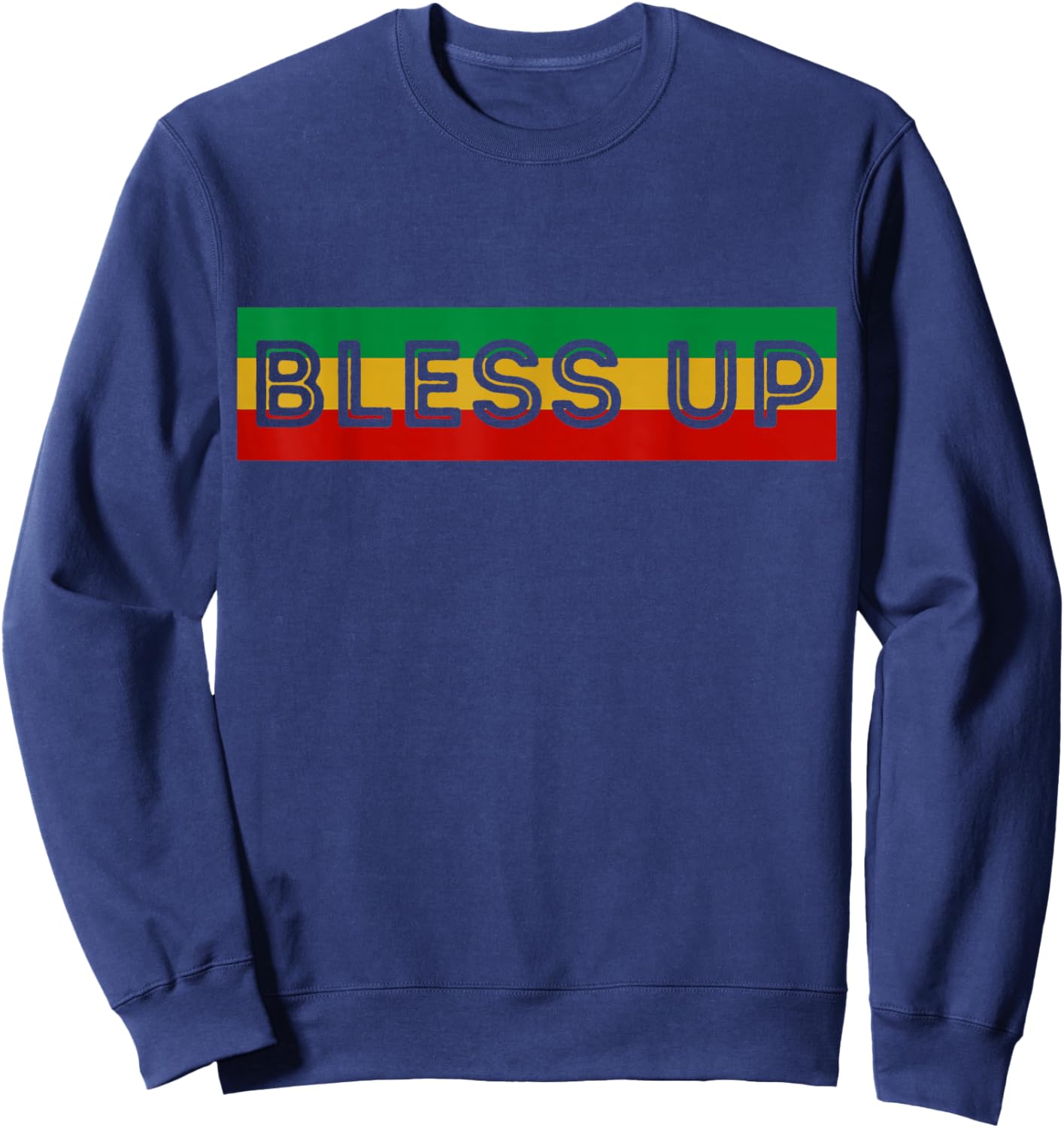 Bless Up Reggae Music Rasta Sweatshirt - Sweatshirt | Navy
