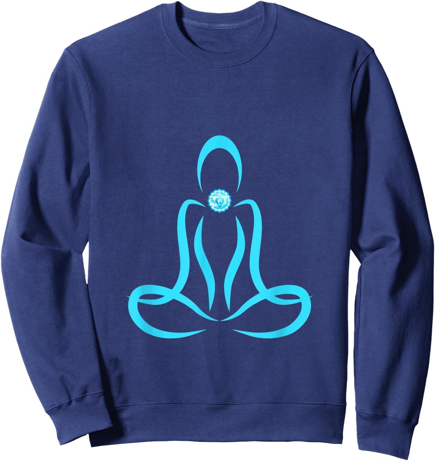 Positive Vibe Throat Chakra Yoga Meditation Spiritual Sweatshirt - Sweatshirt | Navy