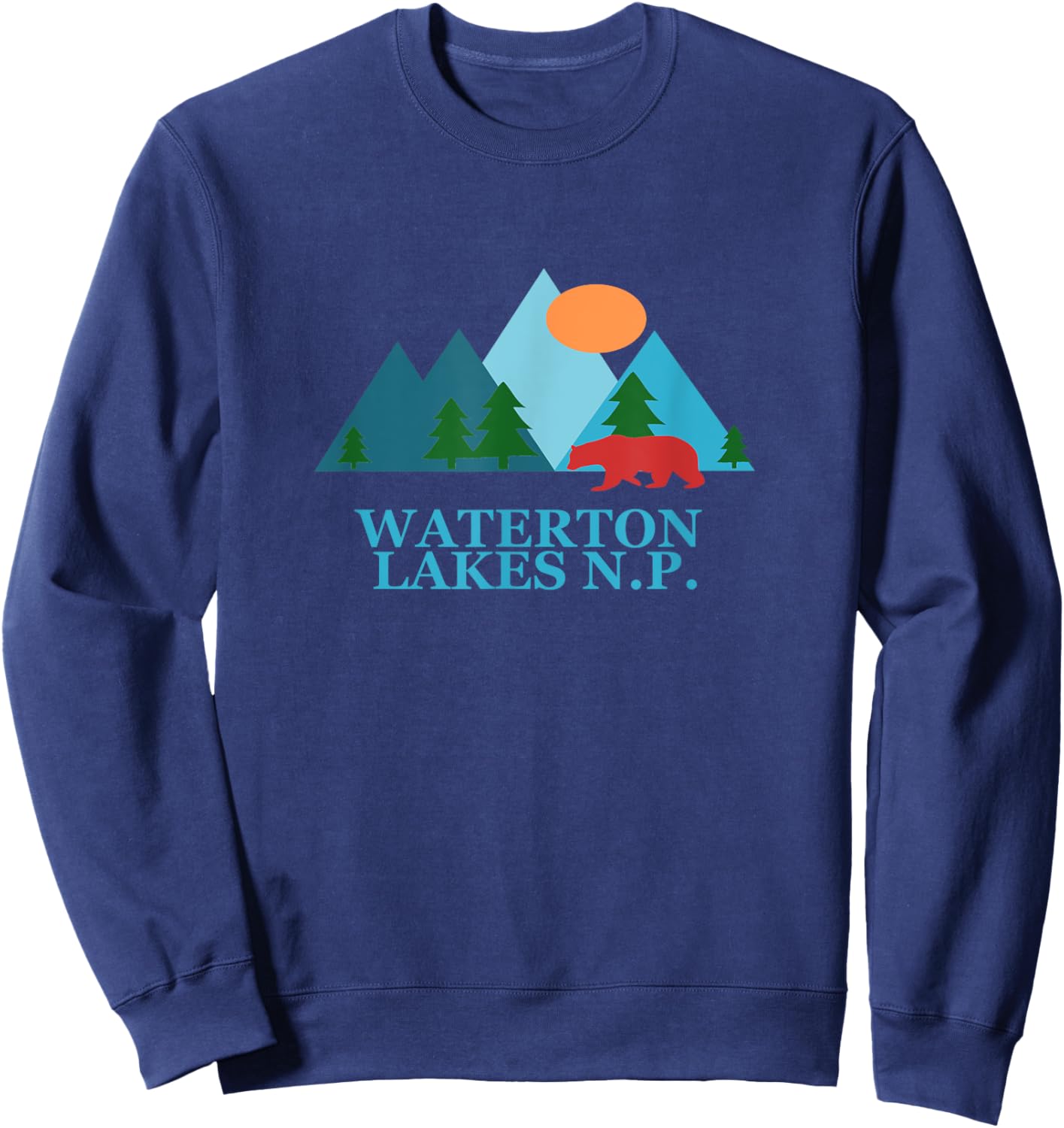 Waterton Lakes National Park in Alberta Canada Nature Sweatshirt - Sweatshirt | Navy
