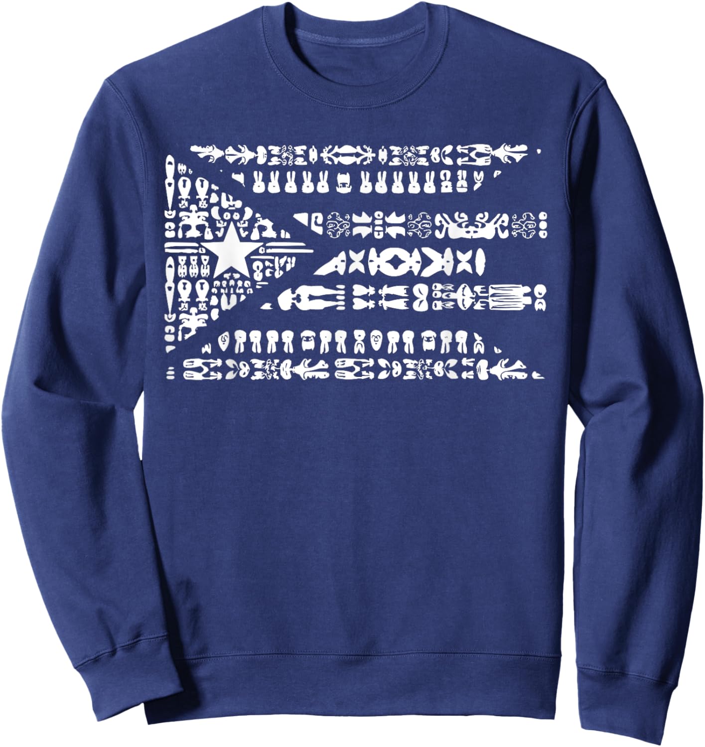 Taino Indian Puerto Rico Pride Boricua Puerto Rican Sweatshirt - Sweatshirt | Navy