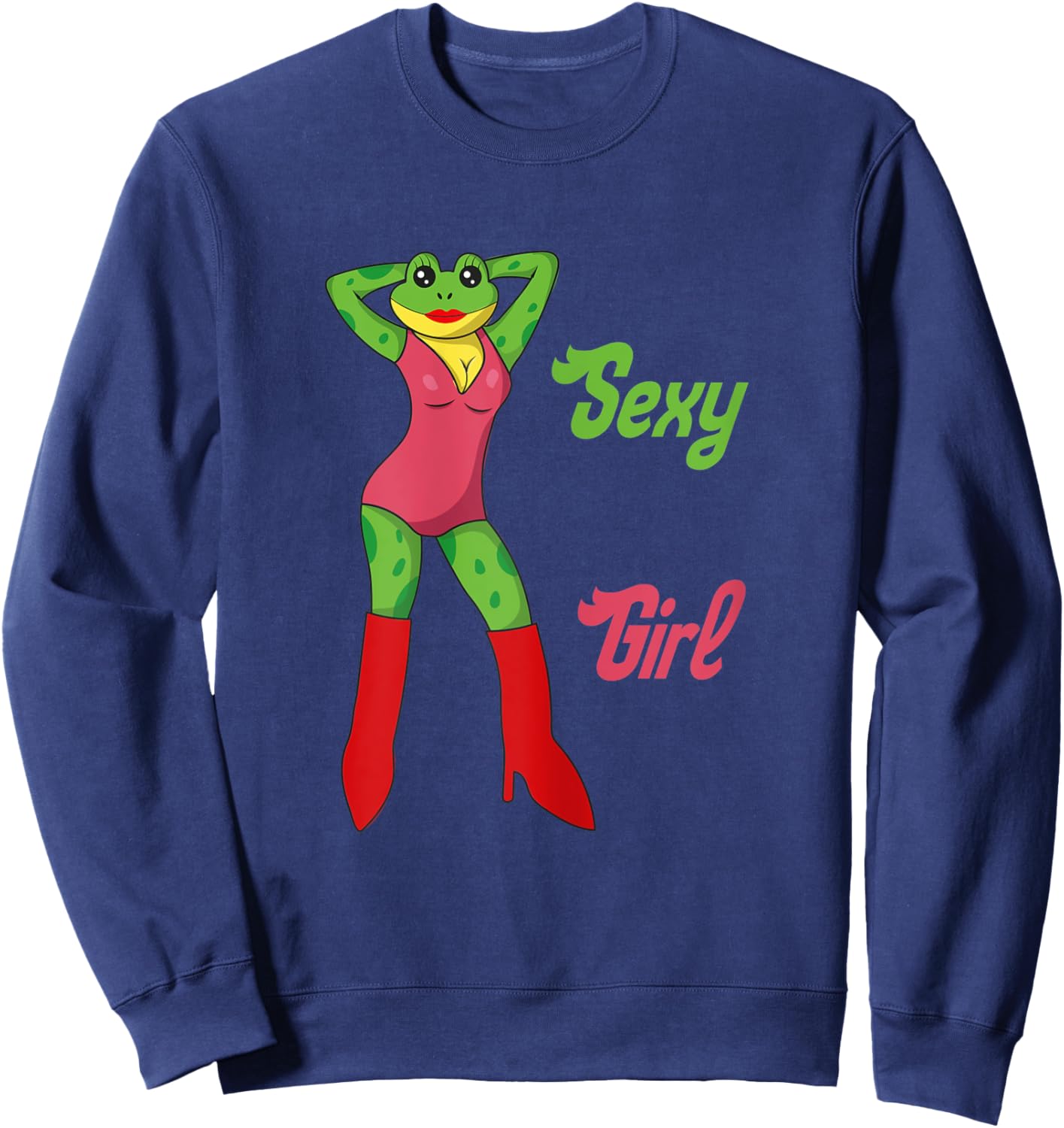 Stripper Frog, Sexy Girl, Lesbian Frog, Sexy Frog Sweatshirt - Sweatshirt | Navy