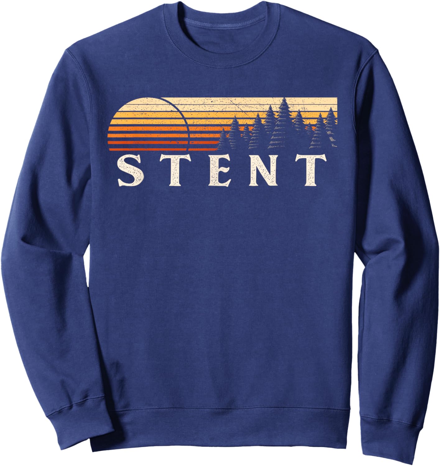 Stent, CA Vintage Evergreen Sunset Eighties Retro Sweatshirt - Sweatshirt | Navy