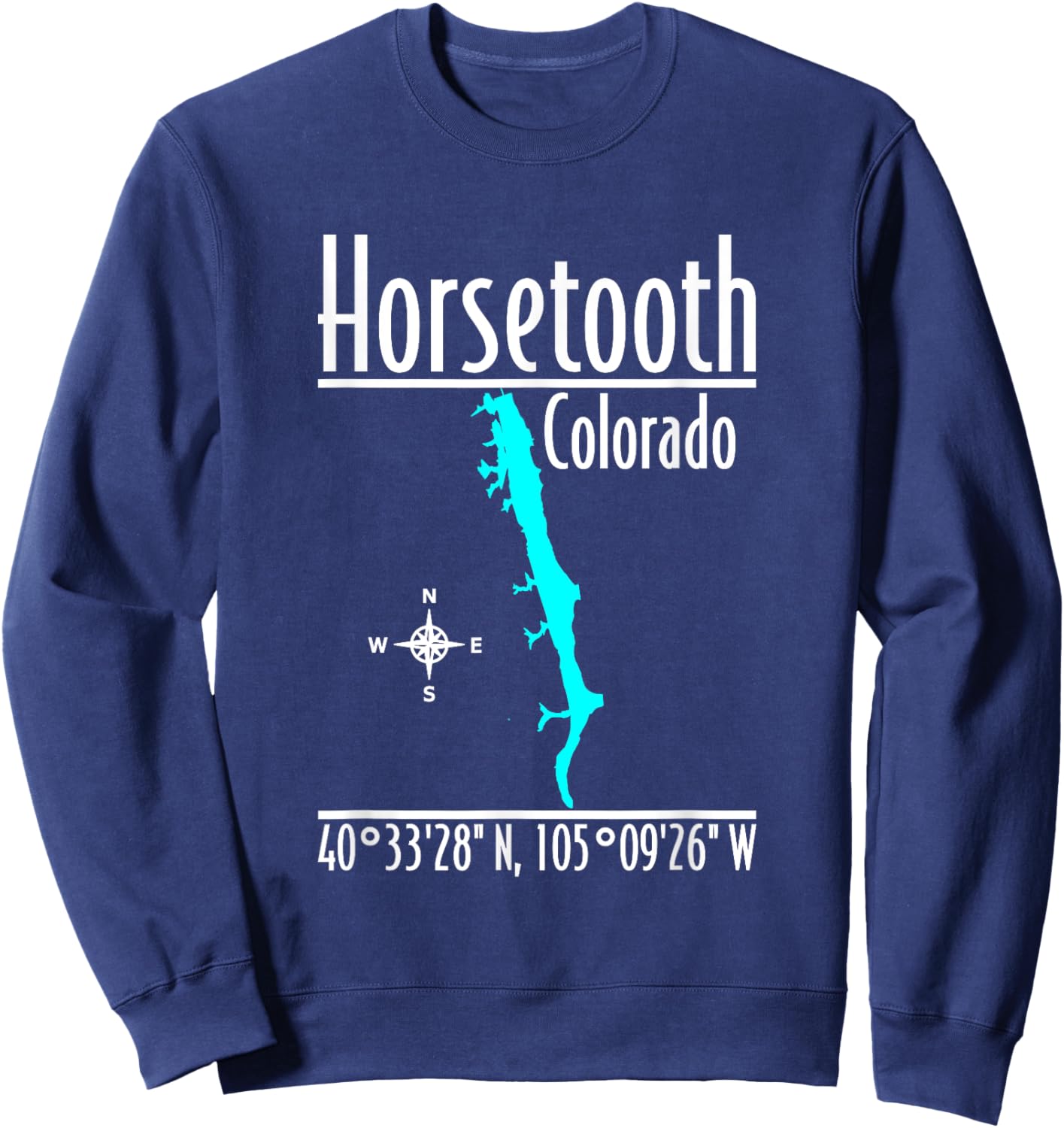 Modern Horsetooth Reservoir - Colorado Sweatshirt - Sweatshirt | Navy