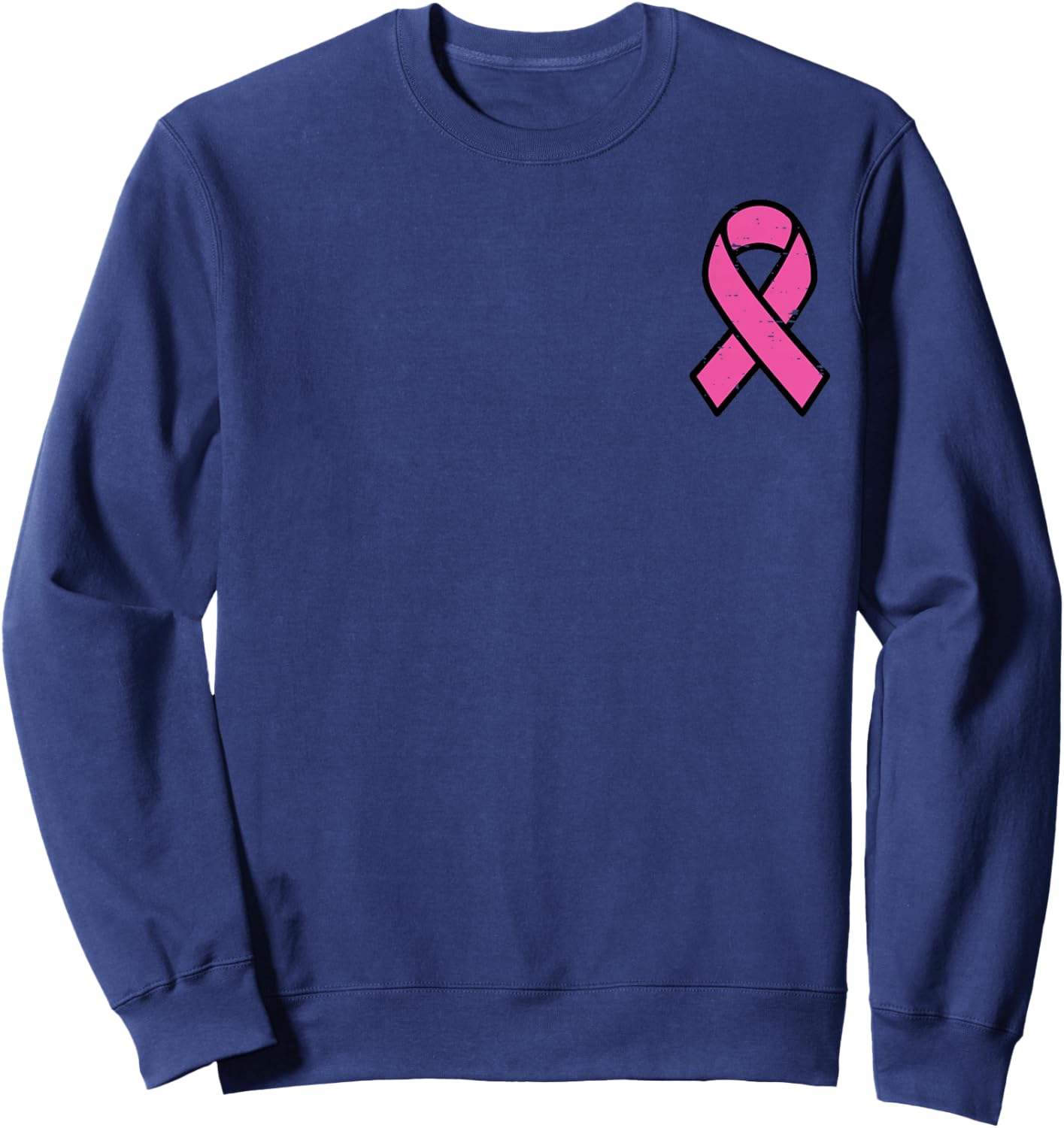 Breast Cancer Pink Ribbon Pocket Awareness Women Men Kids Sweatshirt - Sweatshirt | Navy