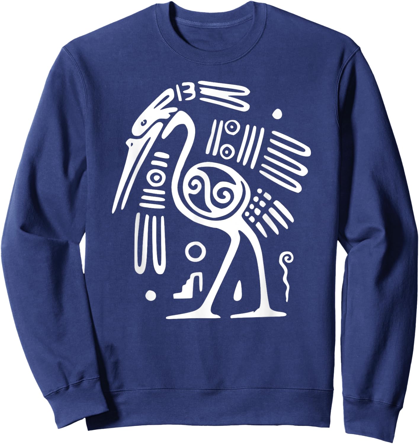 Ibis Ornithology White Line Drawing Bird Shirt Sweatshirt - Sweatshirt | Navy