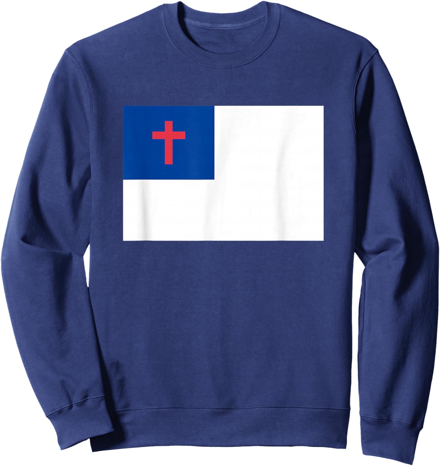 Christian Flag Shirt Religious Christ Flag Sweatshirt - Sweatshirt | Navy