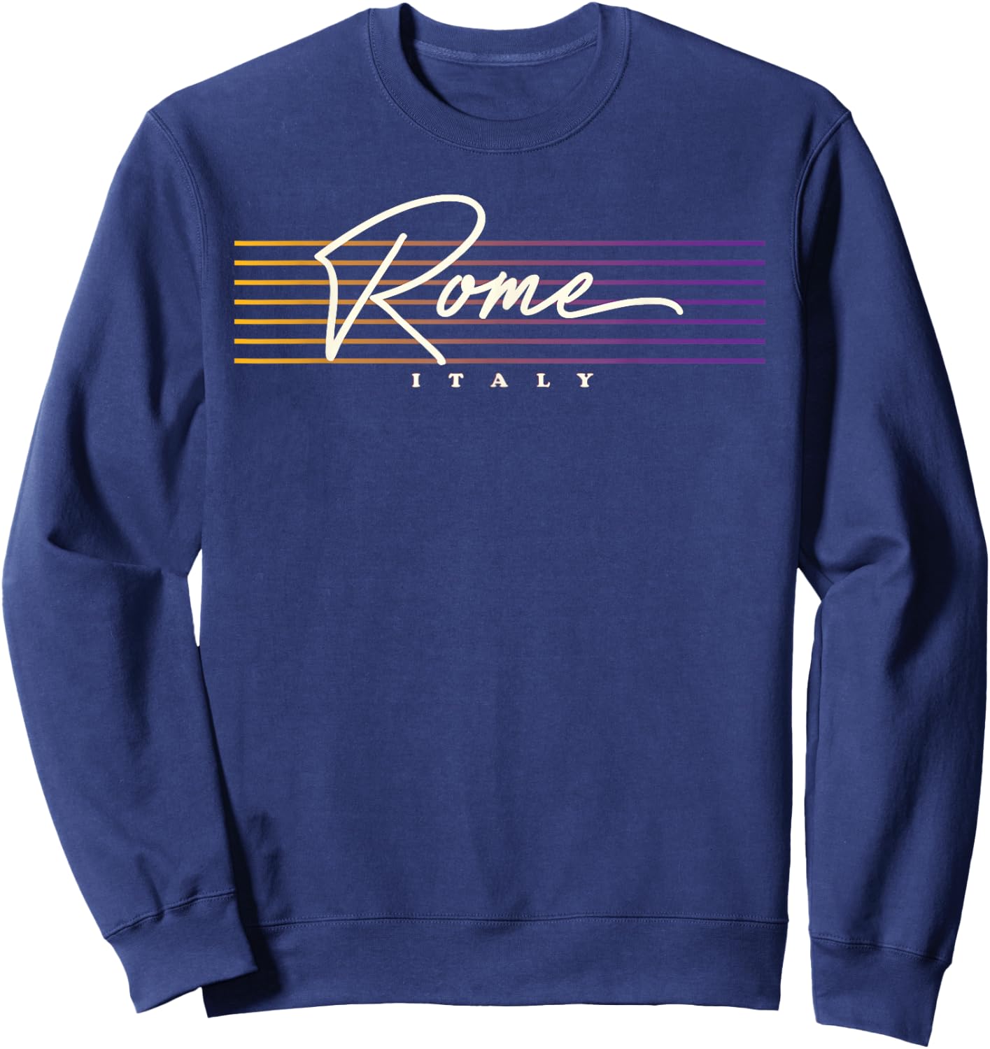 Nostalgic Retro Style Rome Sweatshirt - Sweatshirt | Navy