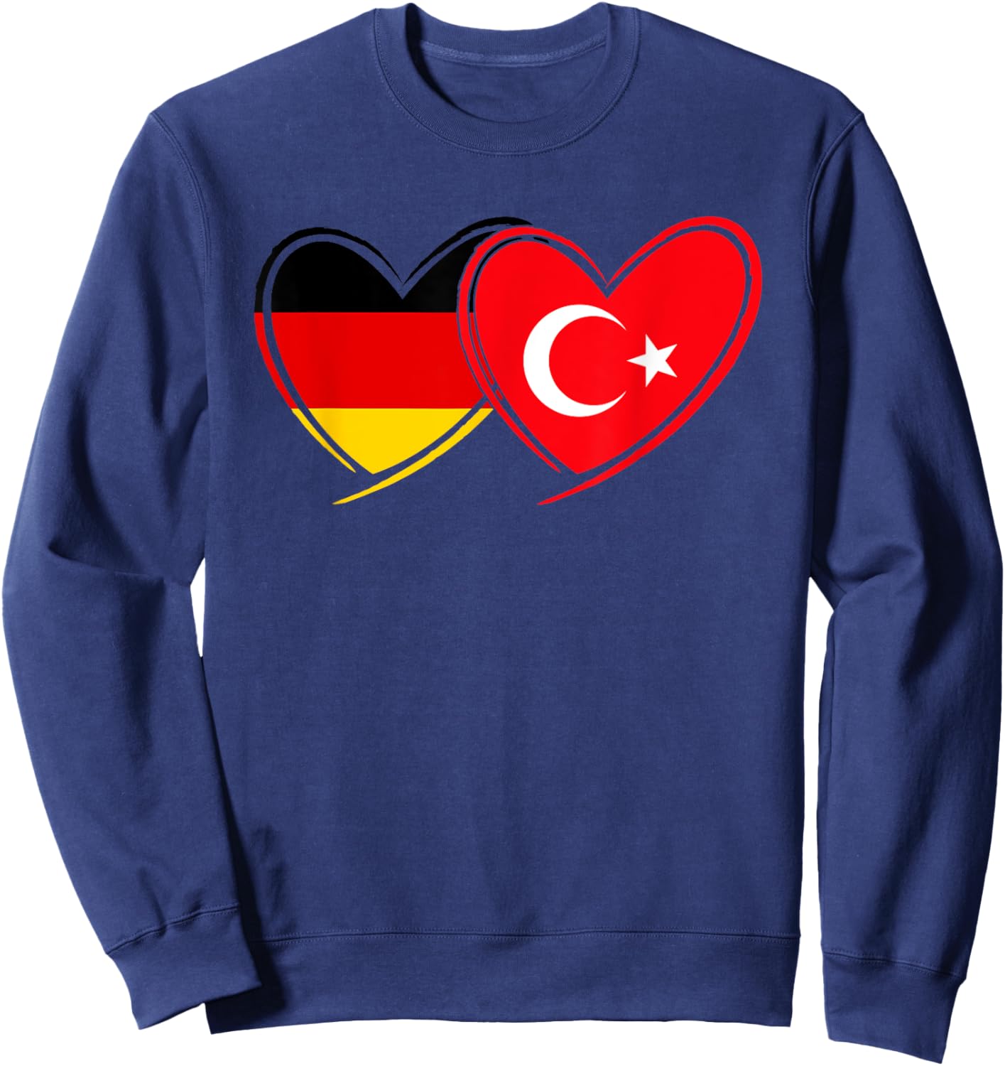 Deutsche Türkische Herz Flagge Deutschland Türkei Sweatshirt - Sweatshirt | Navy