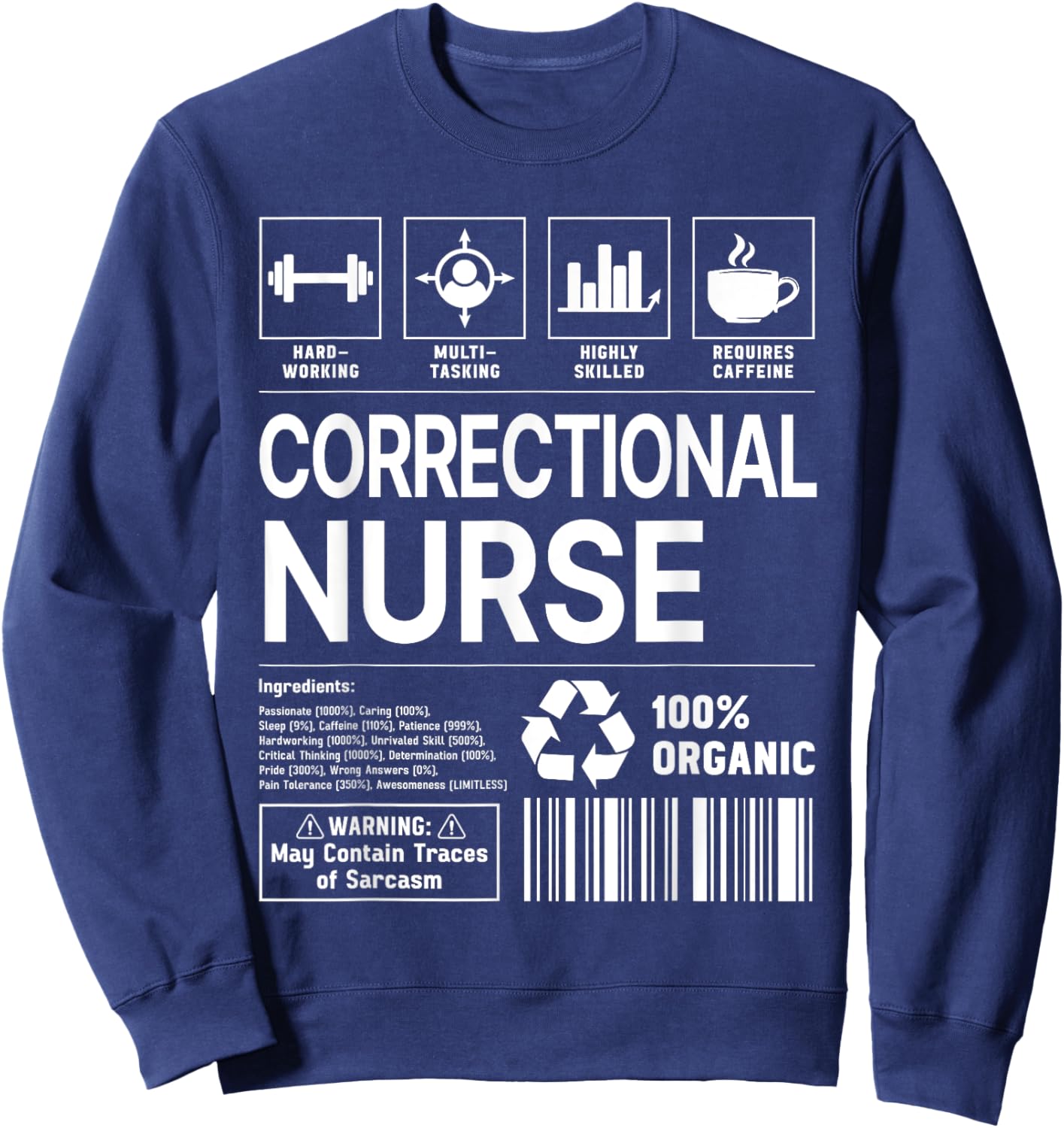 Correctional Nurse Handling Information Sweatshirt - Sweatshirt | Navy