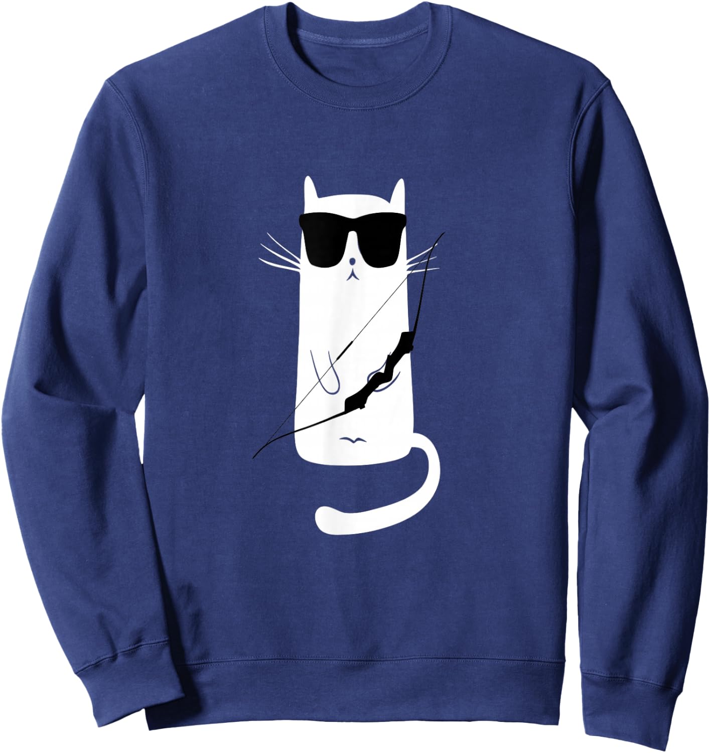 Funny Cat Wearing Sunglasses Archery Sweatshirt - Sweatshirt | Navy