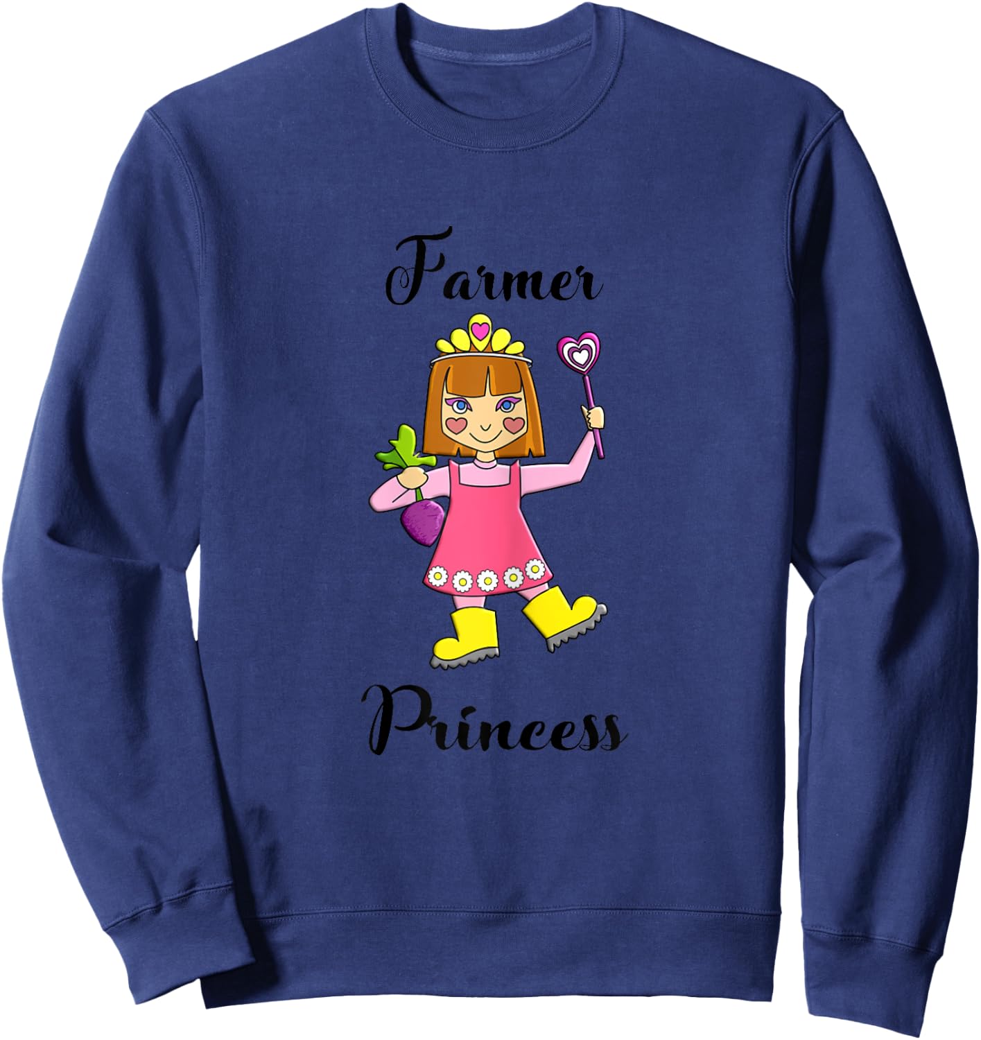 Little Girls Farmer Princess Sweatshirt - Sweatshirt | Navy
