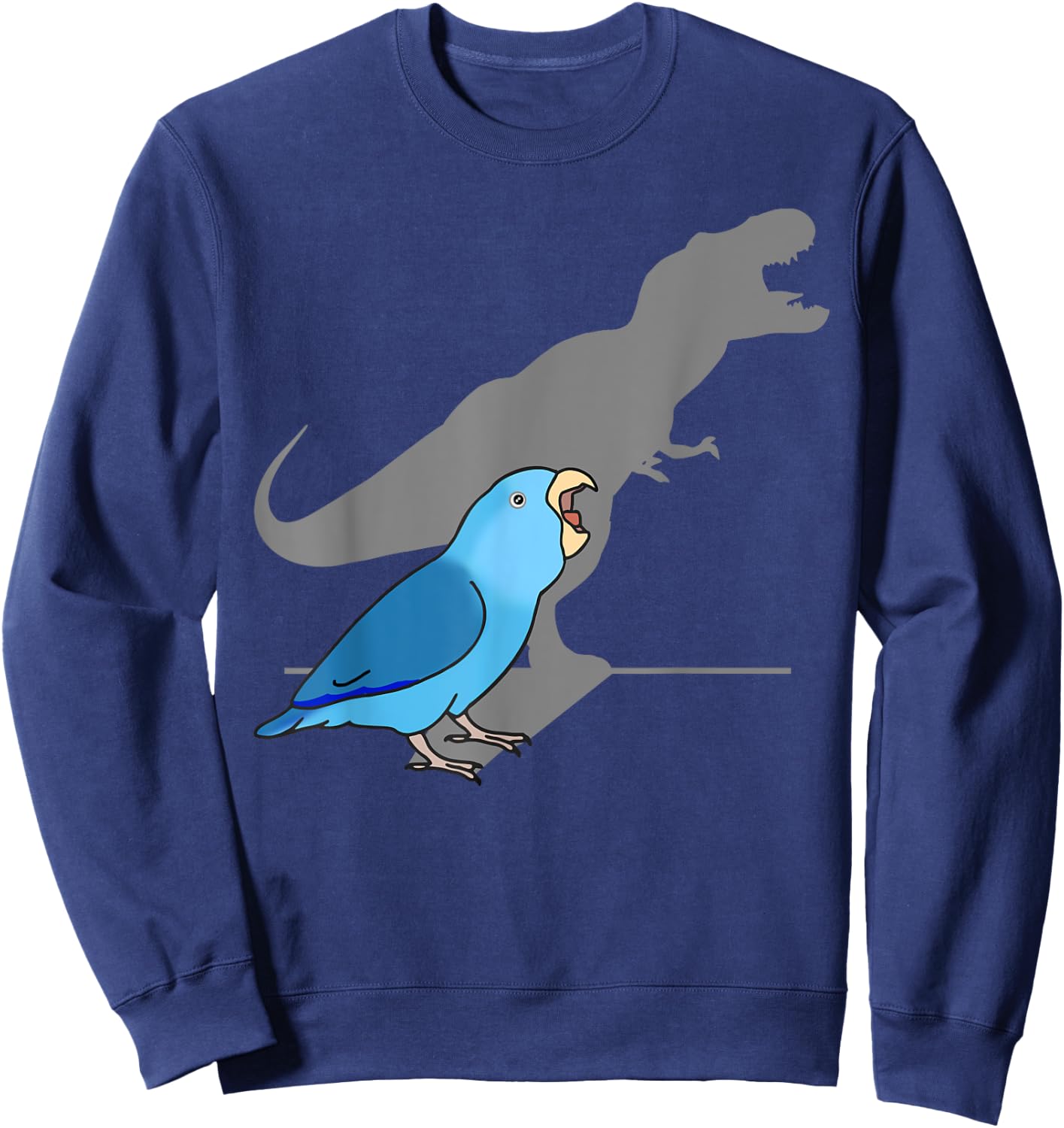 T-rex Blue Parrotlet Cute Parakeet Funny Parrot Birb memes Sweatshirt - Sweatshirt | Navy