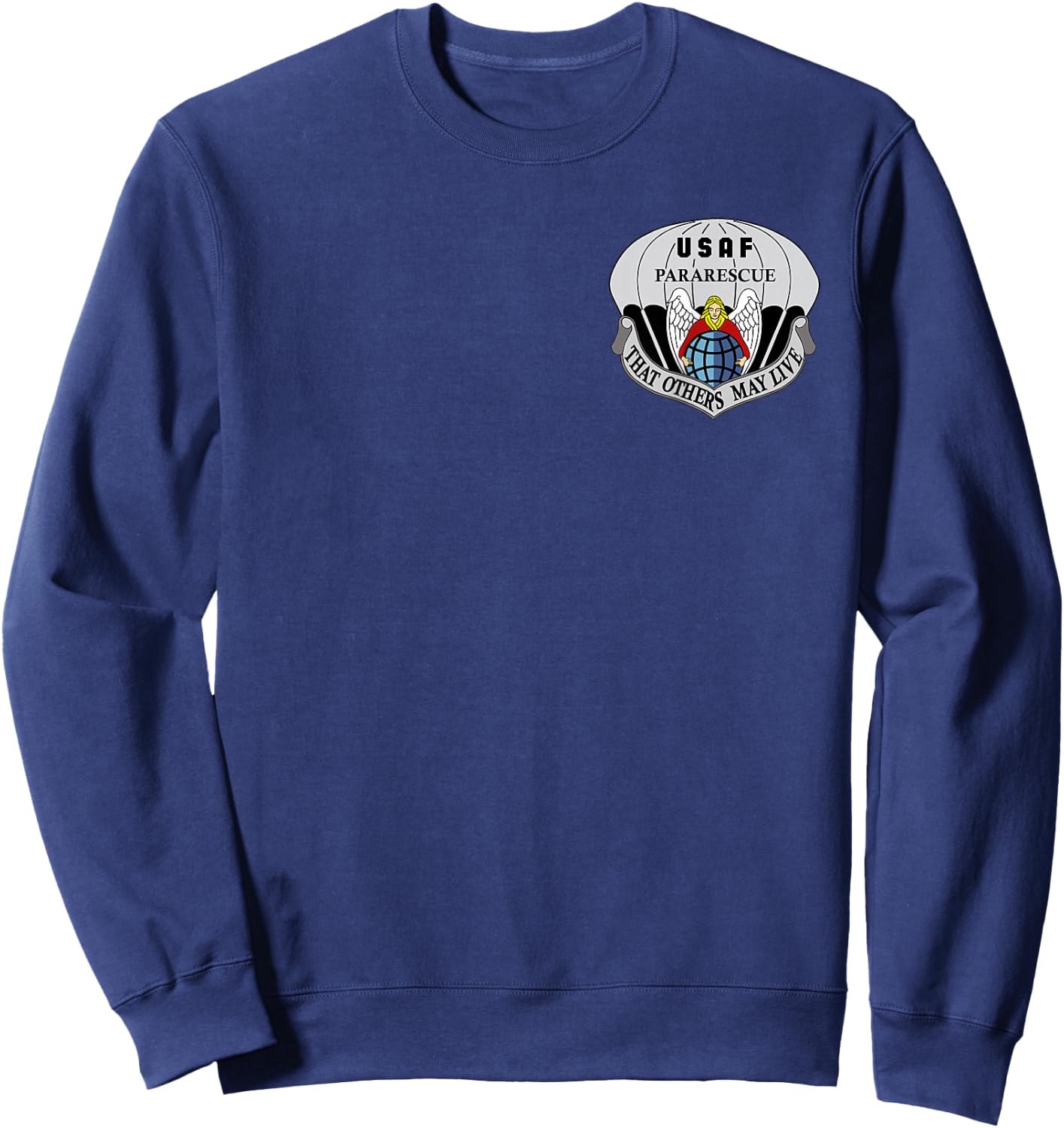 Air Force Pararescue Insignia PJ Military Veteran Patriotic Sweatshirt - Sweatshirt | Navy