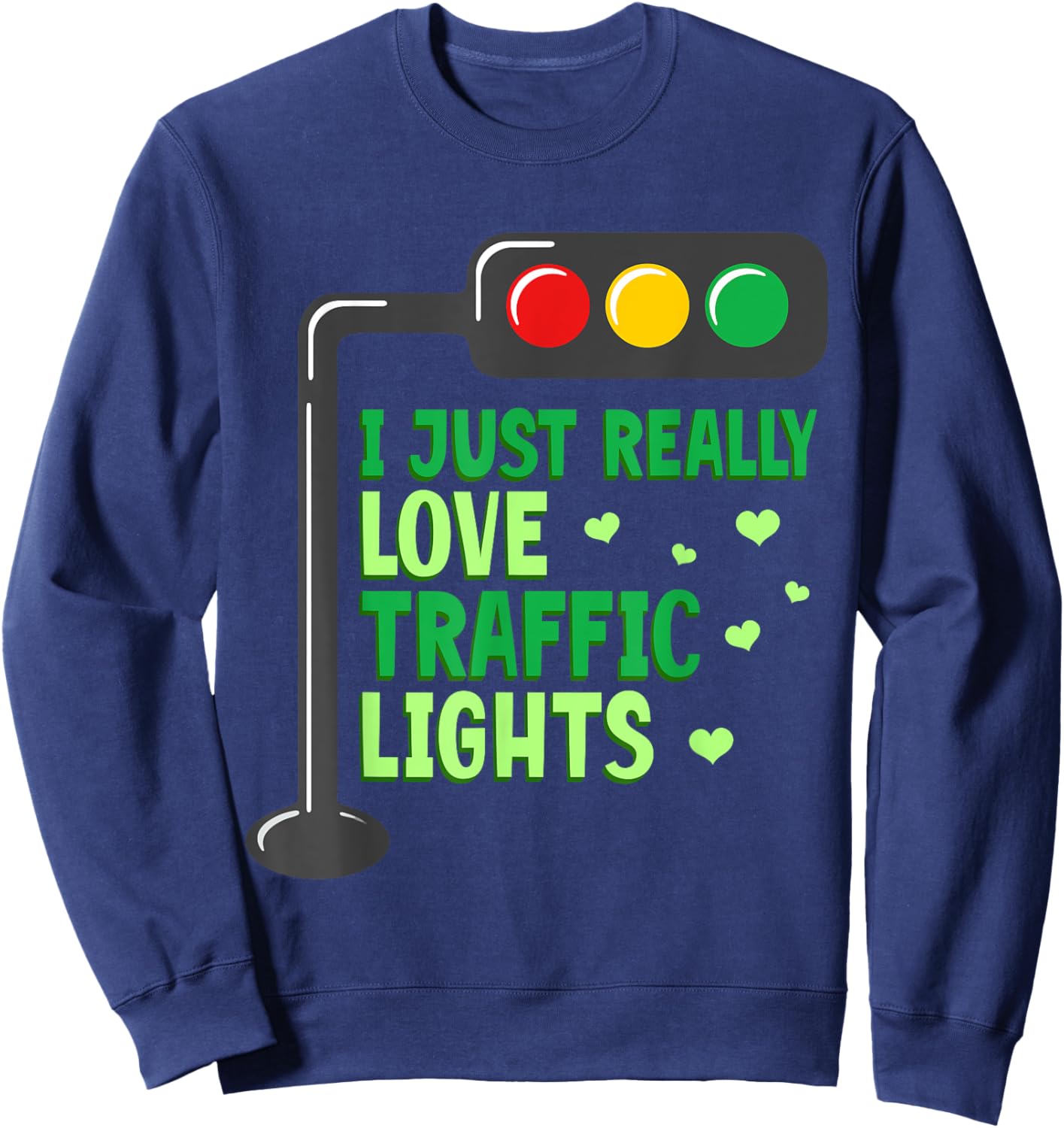 Halloween Traffic Light I Just Really Love Traffic Lights Sweatshirt - Sweatshirt | Navy