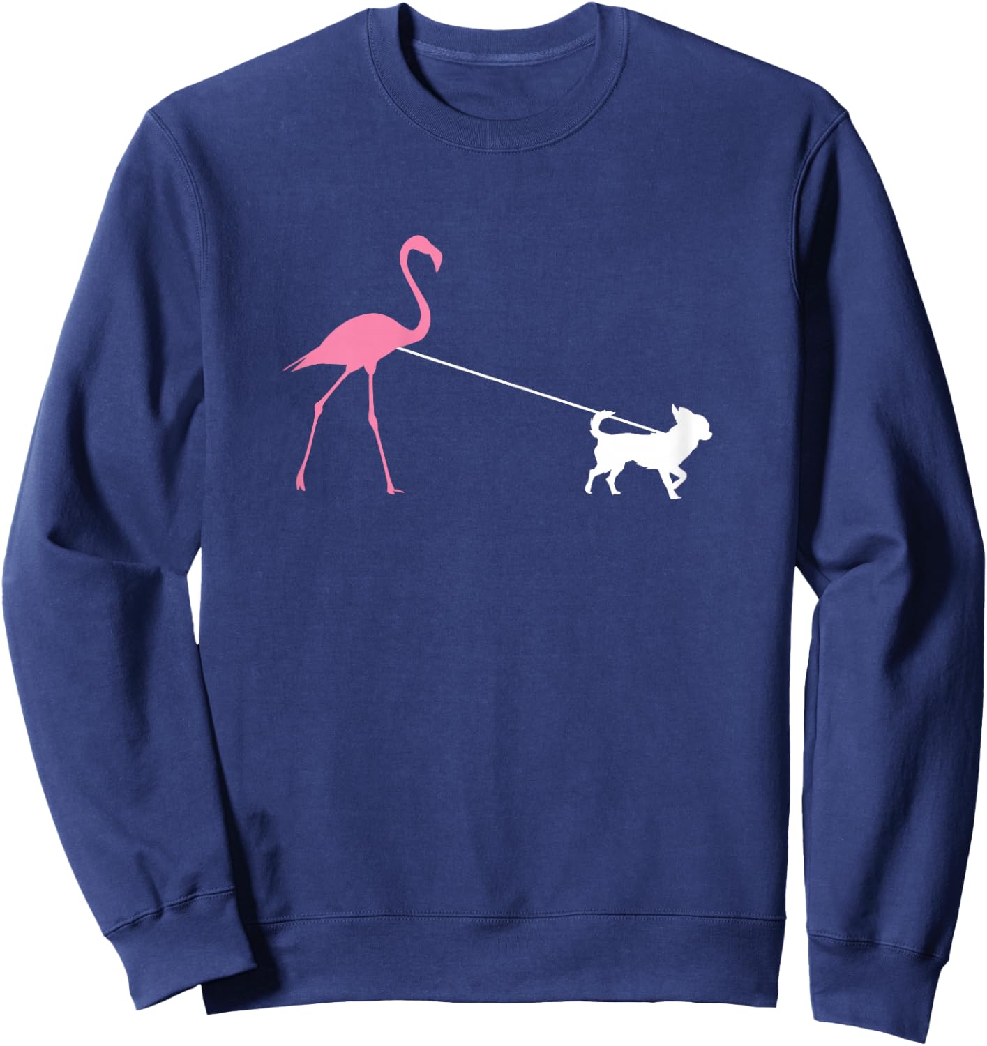 Chihuahua Lover for Dog Mum, Cute Flamingo Sweatshirt - Sweatshirt | Navy