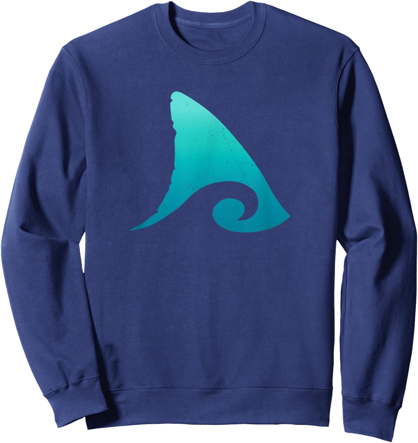 Shark Fin Ocean Wave Design Sweatshirt - Sweatshirt | Navy