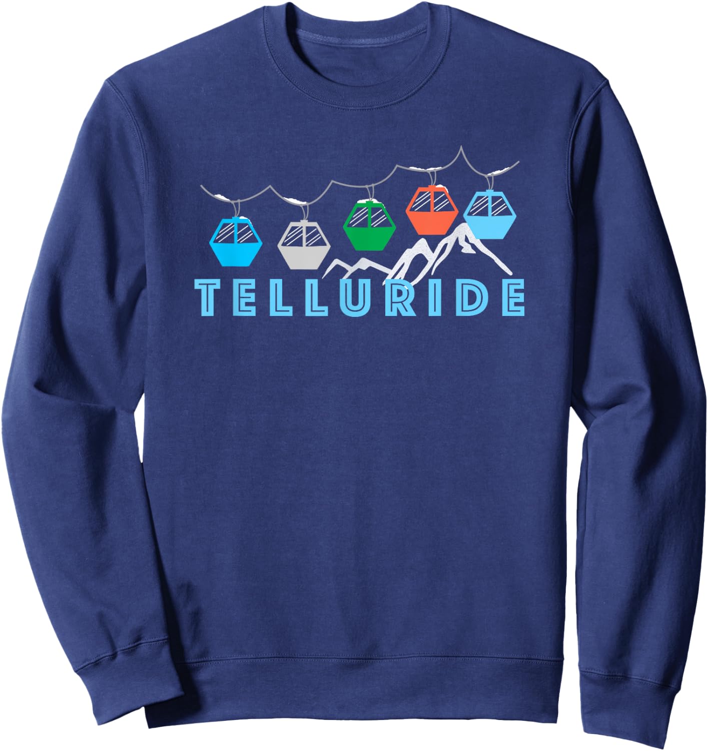 Telluride Ski Mountain Gondola - Telluride, Colorado Sweatshirt - Sweatshirt | Navy