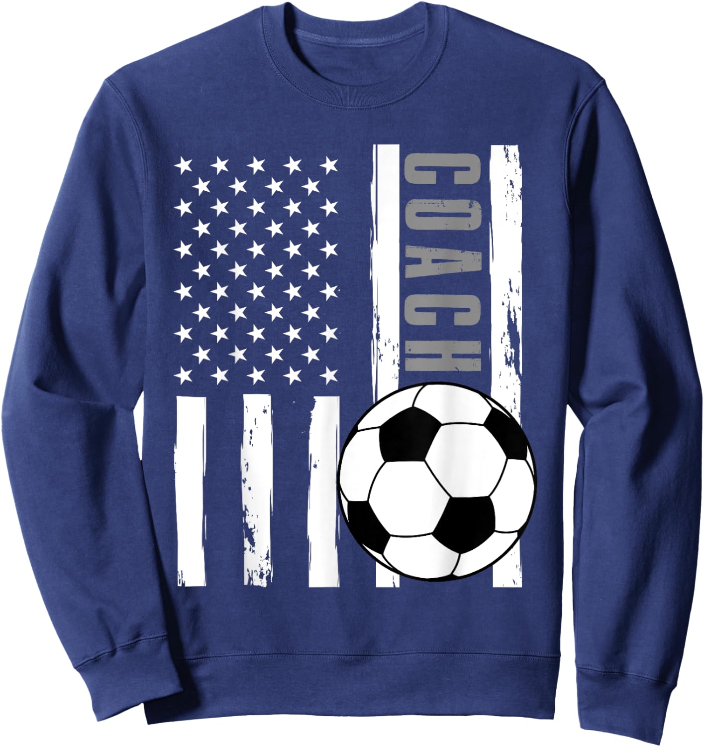 USA Flag Soccer Coach Funny Soccer Trainer American Outfit Sweatshirt - Sweatshirt | Navy