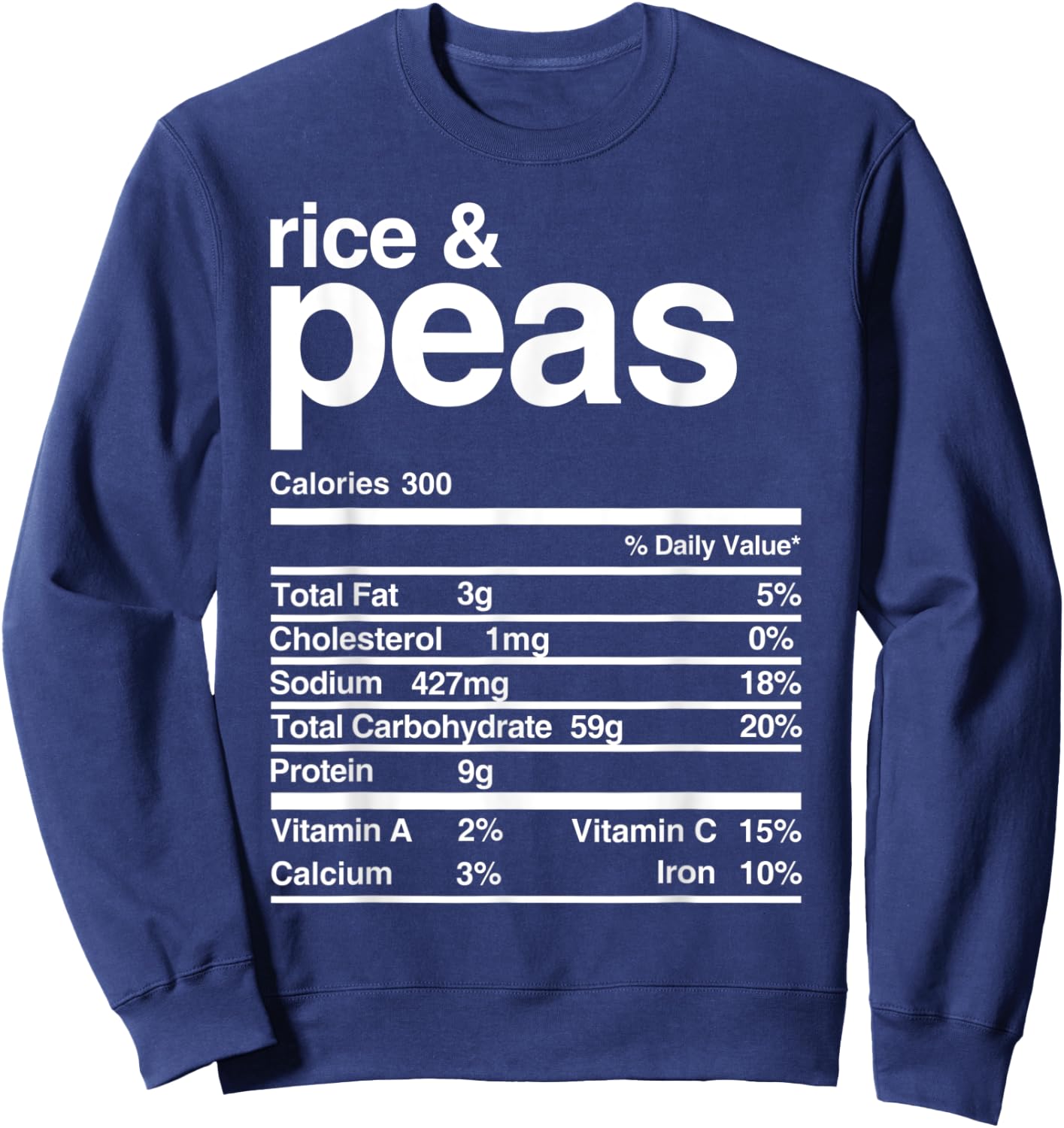Rice and Peas Nutritional Value Sweatshirt - Sweatshirt | Navy
