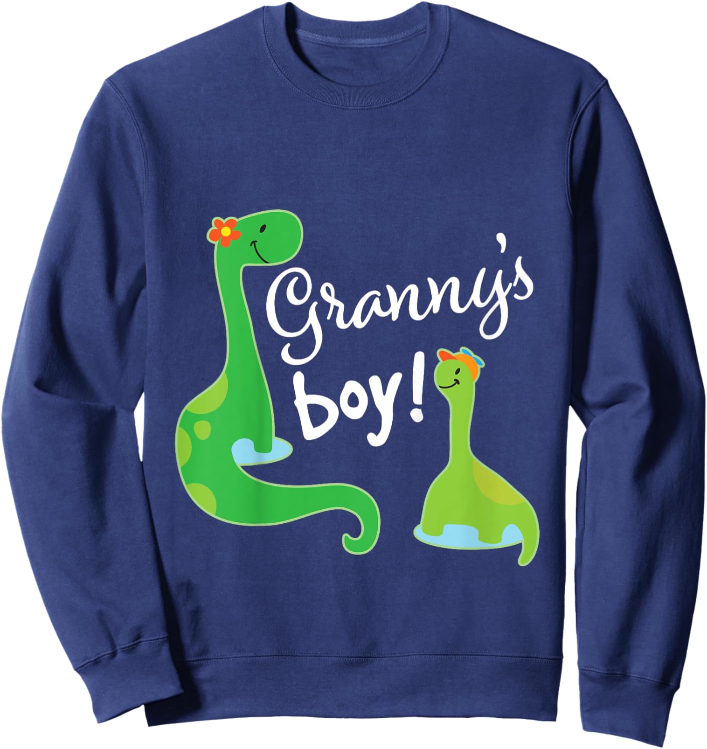 Kids Grannys Boy Grandson Dinosaur Sweatshirt - Sweatshirt | Navy