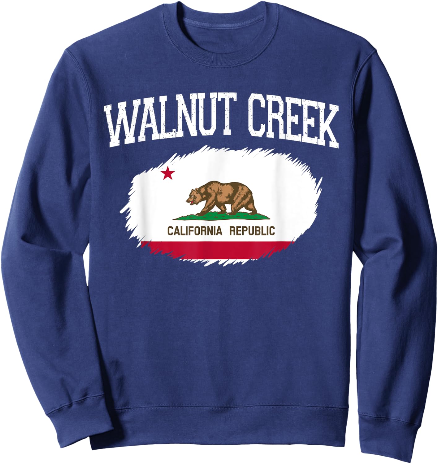 WALNUT CREEK CA CALIFORNIA Flag Vintage USA Sports Men Women Sweatshirt - Sweatshirt | Navy