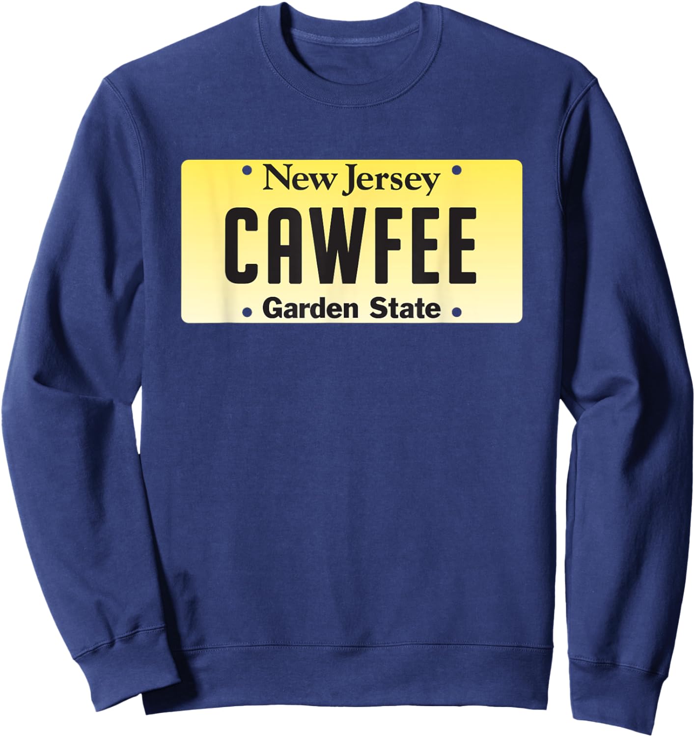 New Jersey CAWFEE license plate Sweatshirt - Sweatshirt | Navy