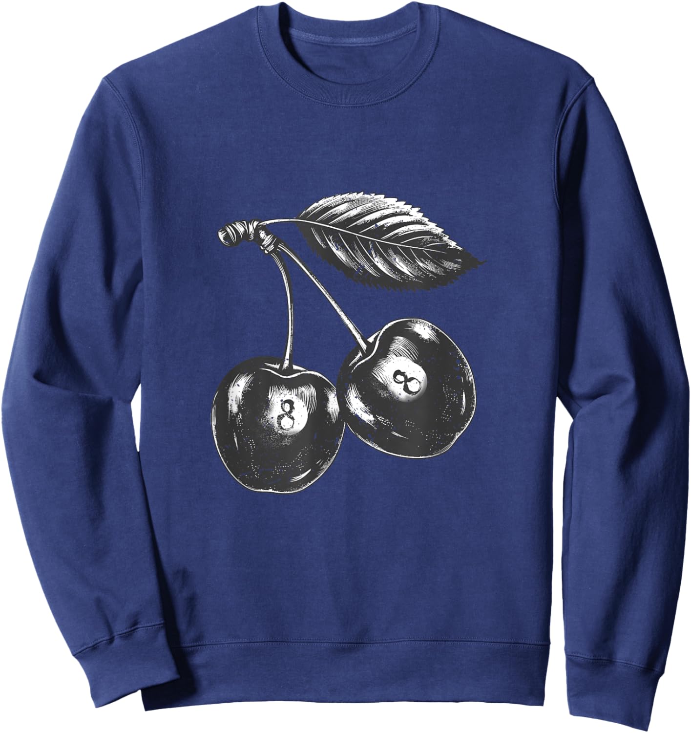 Ball 8 Black Cherry Snooker Billiard Ball In The Of Cherries Sweatshirt - Sweatshirt | Navy